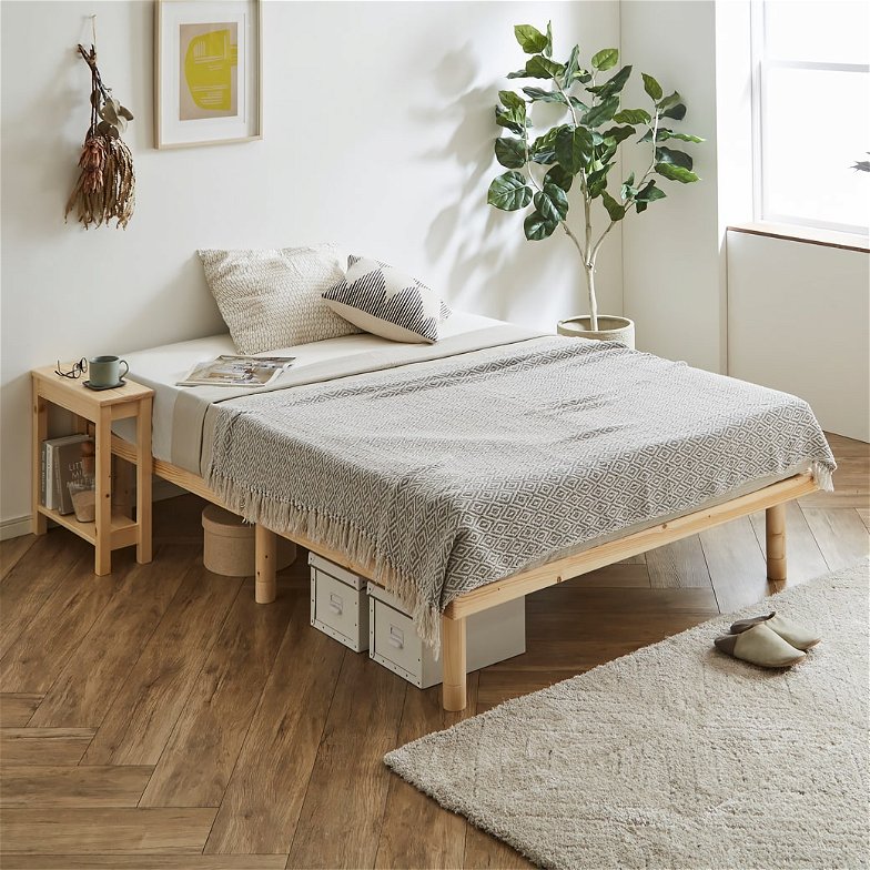 すのこベッド セミダブル 木製ベッド マットレス付き ポケットコイルマットレス 組立簡単 ヘッドレス 一人暮らし 北欧 バノン