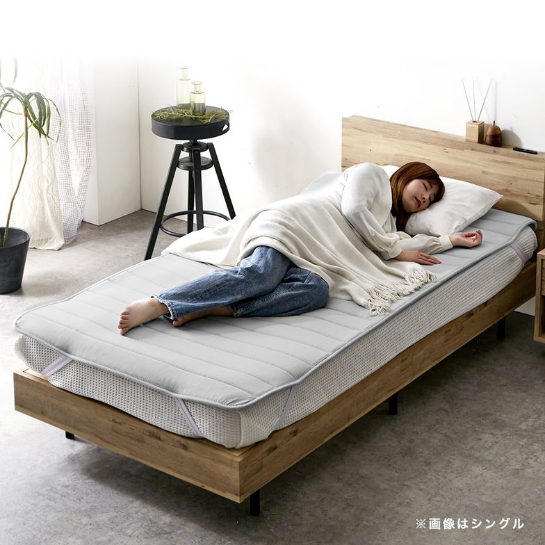 テイジン V-Lap(R)ベッドパッド セミダブル(120×200cm)  綿ニット 敷きパッド 軽量 オールシーズン対応 体圧分散 オーバーレイ 日本製