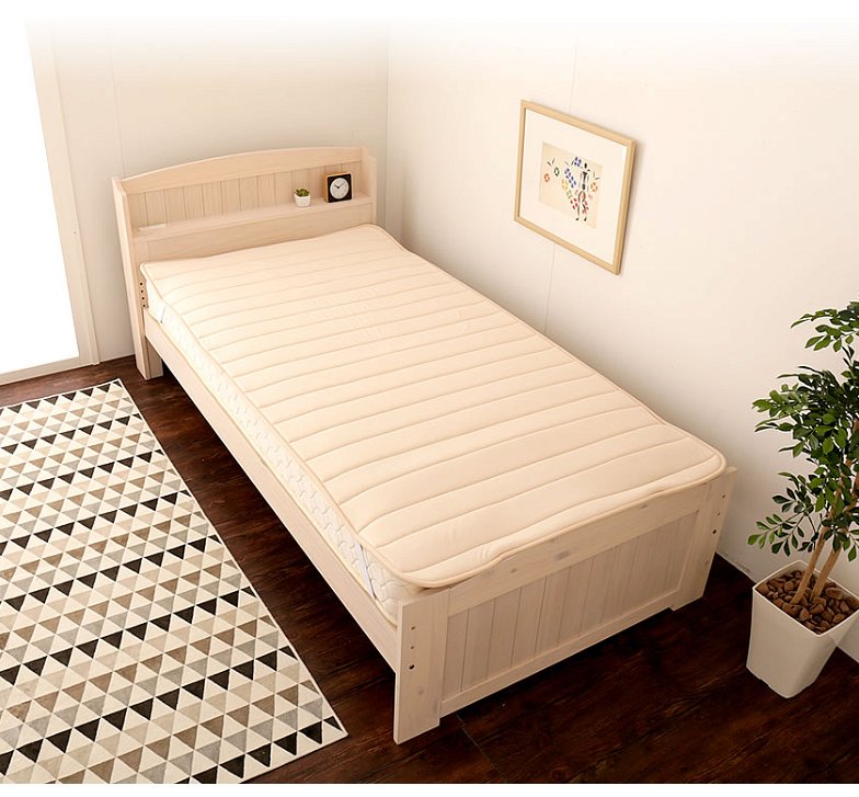 テイジン V-Lap(R)ベッドパッド セミダブル(120×200cm)  綿ニット 敷きパッド 軽量 オールシーズン対応 体圧分散 オーバーレイ 日本製