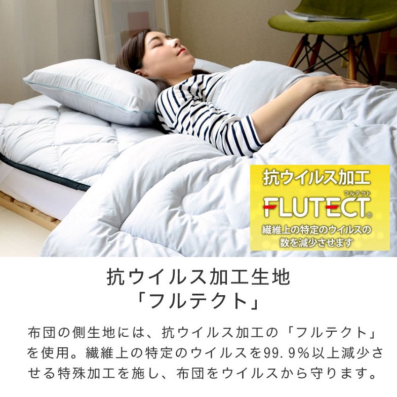 フルテクト ダブルガード 抗ウィルス 敷きパッド ベッドパッド シングルサイズ 布団にもマットレスにも使用可能