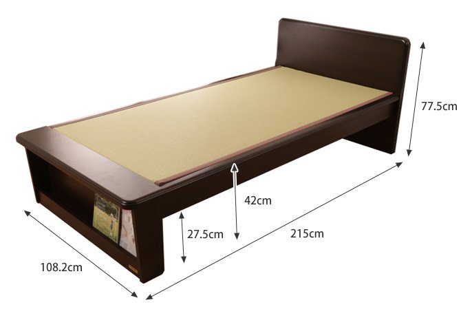 畳ベッド シングルロング フランスベッド 畳ベッド本体のみ 畳 日本製 布団が使える シェルフ付 タタミーノ エルダー01 【受注生産品】