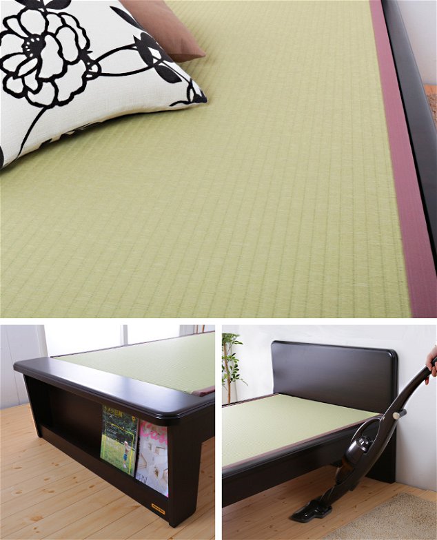 畳ベッド シングルロング フランスベッド 畳ベッド本体のみ 畳 日本製 布団が使える シェルフ付 タタミーノ エルダー01 【受注生産品】