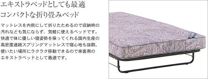 フランスベッド パンテオン401（谷折り式）折りたたみベッド キャスター付 シングルベッド (2年保証) 【受注生産品】