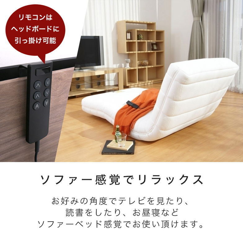 フランスベッド リクライニングベッド 電動マットレス シングル RP-1000W ルーパームーブ 2モーター 無段階調整 リモコン操作