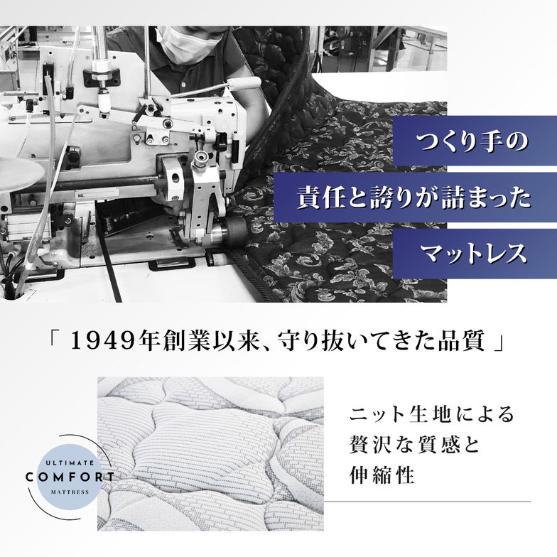 フランスベッド マットレス シングル 26cm厚 寝返りしやすい 通気性良い 防ダニ 抗菌 防臭 高密度連続スプリングマットレス ZI-200