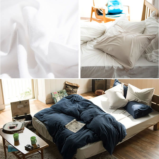 ベッドカバー160cm200cm枕カバー付き やわらか素材の枕カバー】綿100% ピローケース 43×63cm シンプル