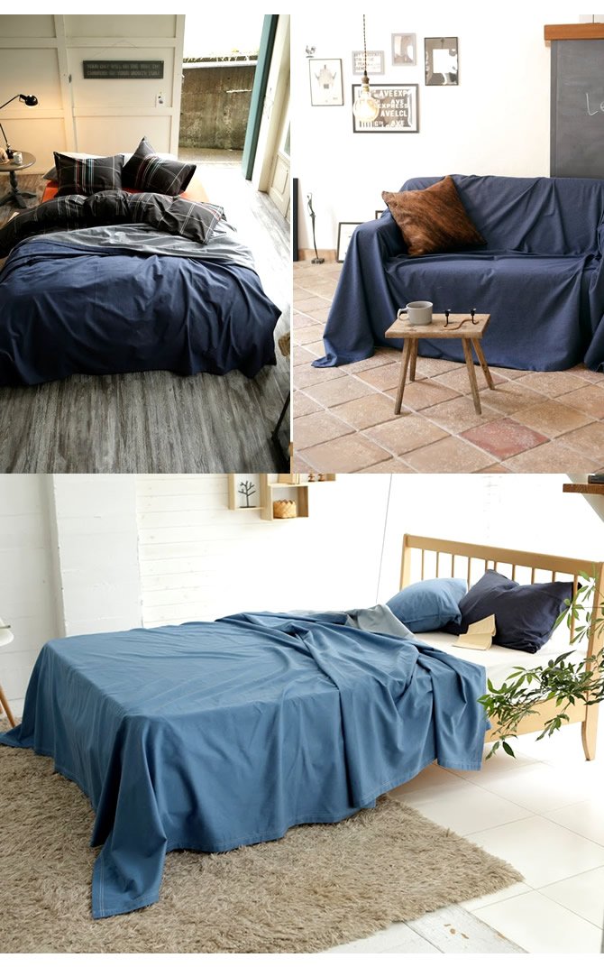 マルチカバー L ベッドスプレッド ライトデニム Fab the Home | ベッド・マットレス通販専門店 ネルコンシェルジュ neruco
