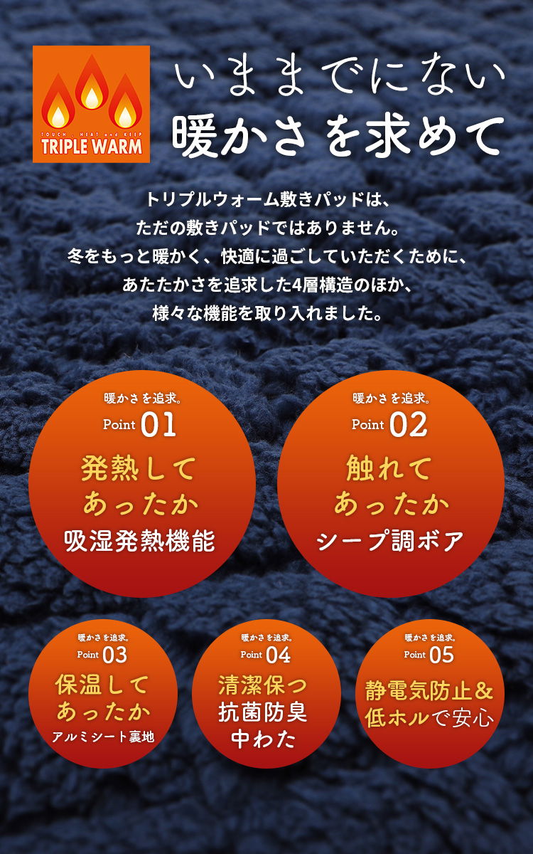 Jullyadams TripleWarm  敷きパッド ダブル