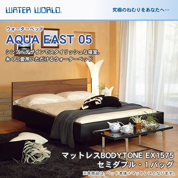 ウォーターベッド【送料無料 開梱 組立設置無料】AQUA EAST05 アクアイースト05(マットレス BODYTONE EX1575)セミダブル(SD)【ウォーターワールド WATER WORLD】(ウォタベッド ウォーターベット(防腐剤1本無料プレゼント中) マットレス 【受注生産品】