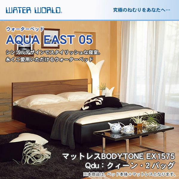 ウォーターベッド【送料無料 開梱 組立設置無料】AQUA EAST05 アクアイースト05(マットレス BODYTONE EX1575)クィーンdu(Qdu)【ウォーターワールド WATER WORLD】(ウォタベッド ウォーターベット(防腐剤1本無料プレゼント中) マットレス 【受注生産品】