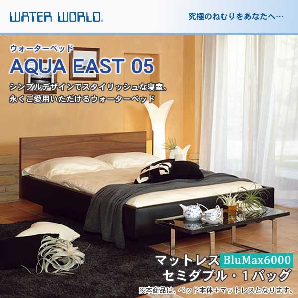 ウォーターベッド【送料無料 開梱 組立設置無料】AQUA EAST05 アクアイースト05(マットレス BluMax6000)セミダブル(SD)【ウォーターワールド WATER WORLD】(ウォタベッド ウォーターベット(防腐剤1本無料プレゼント中) マットレス 【受注生産品】