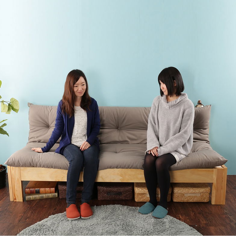 伸長式ソファベッド 2way 木製伸長式ベッド シングル 天然木 すのこベッド フレームスライドで簡単伸張 パイン材 伸縮式木製ベッド フレームのみ マット別売 【大型家具配送】