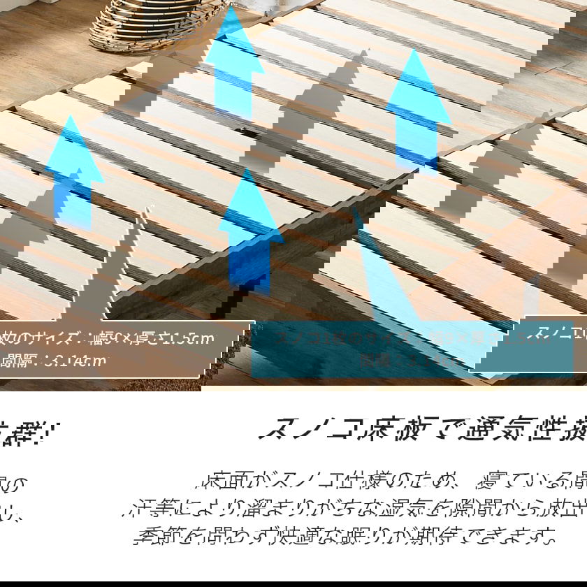 アーヴィング すのこベッド ヘッドレスベッド ベッドフレームのみ