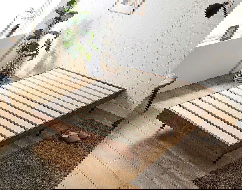 ナチュラルウッド すのこベッド マットレス付き アーヴィング すのこベッド ヘッドレスベッド 厚さ20cmポケットコイル