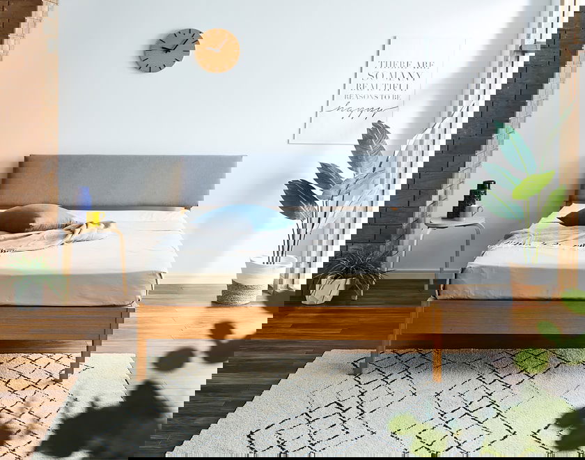 スオマ ファブリックベッド すのこベッド セミダブル マットレスセット