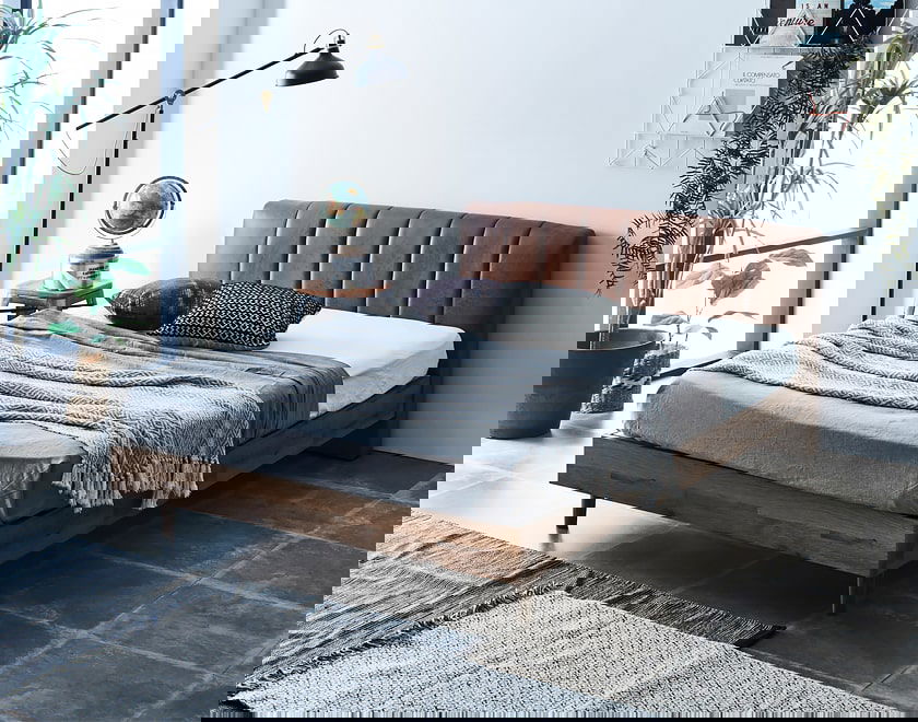 イヴェール ファブリックレザーベッド すのこベッド ダブル厚さ20cm