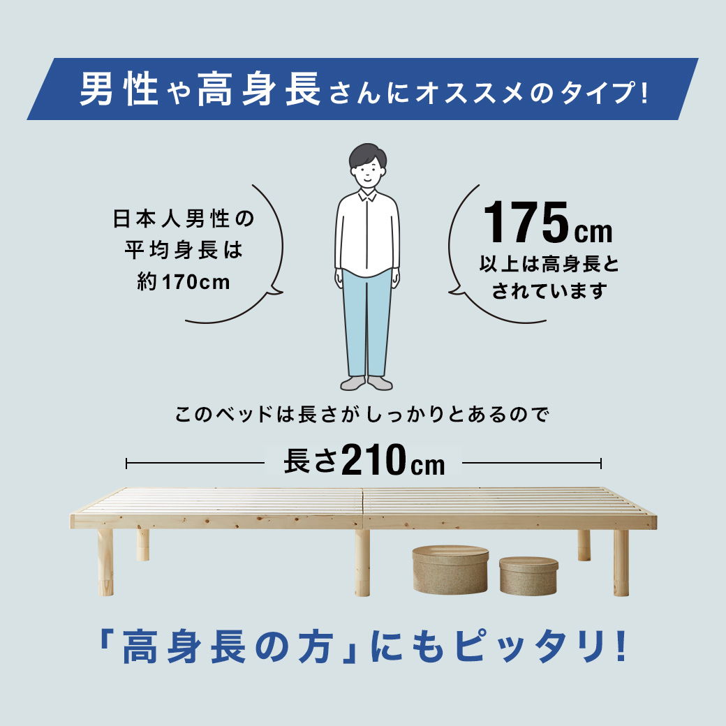 バノン すのこベッド ダブル ロング 厚さ20cmポケットコイル