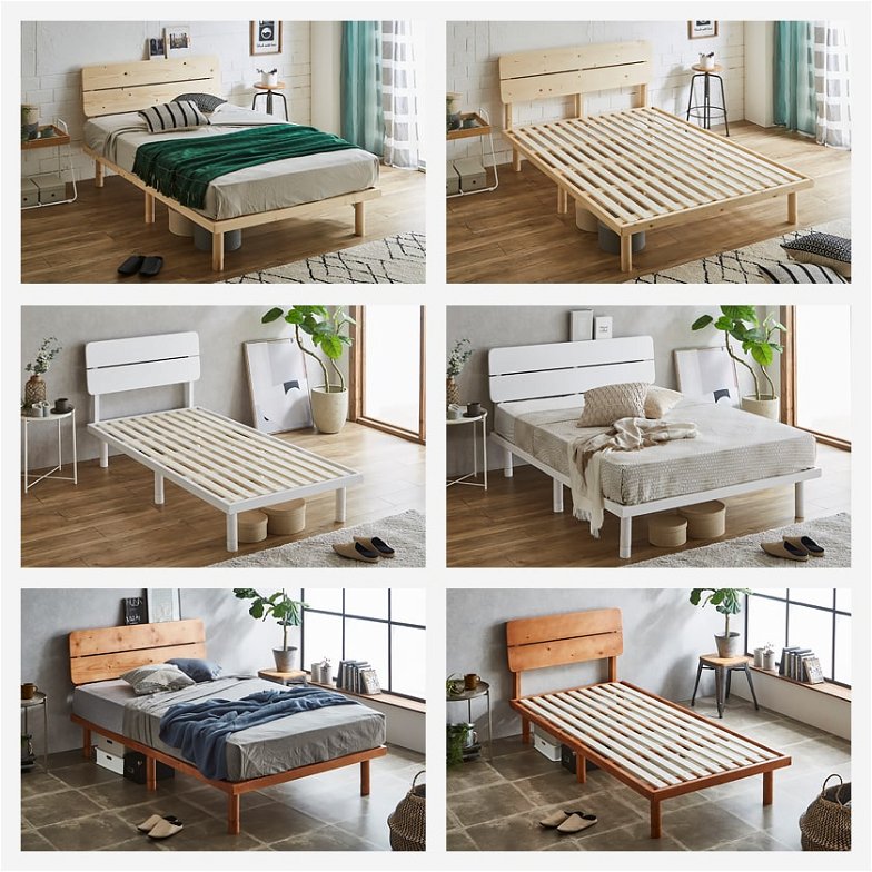 バノンプラス すのこベッド シングル ベッド単品のみ 木製 耐荷重350kg 組立簡単 棚付き コンセント 高さ4段階