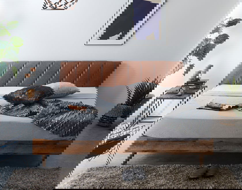 イヴェール ファブリックレザーベッド クイーン 厚さ20cmポケット