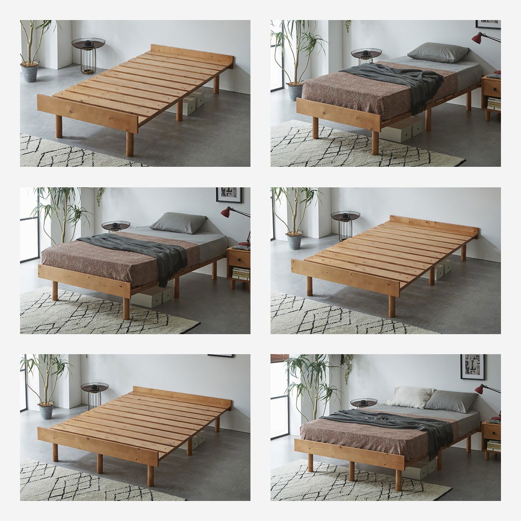 ポイント10倍】マーヴィン すのこベッド クイーン 厚さ15cmポケット