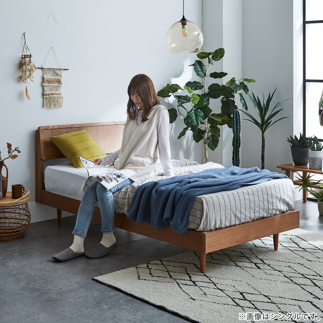 ポイント10倍】ビレ ラタンベッド すのこベッド シングル 厚さ ポイント10倍】ビレ ラタンベッド すのこベッド シングル 厚さ