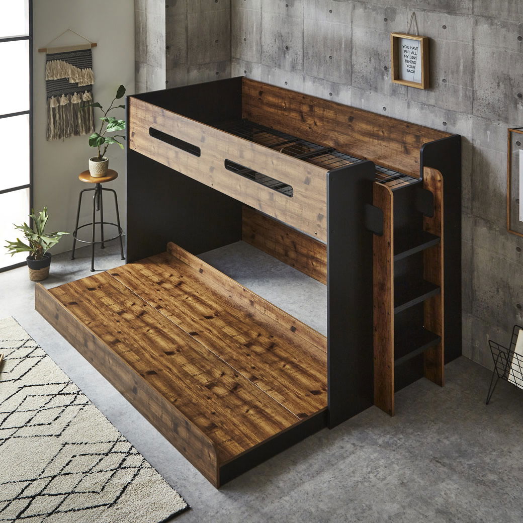 二段ベッド オーランド シングル 棚付き 高さ140cm ミドルタイプ