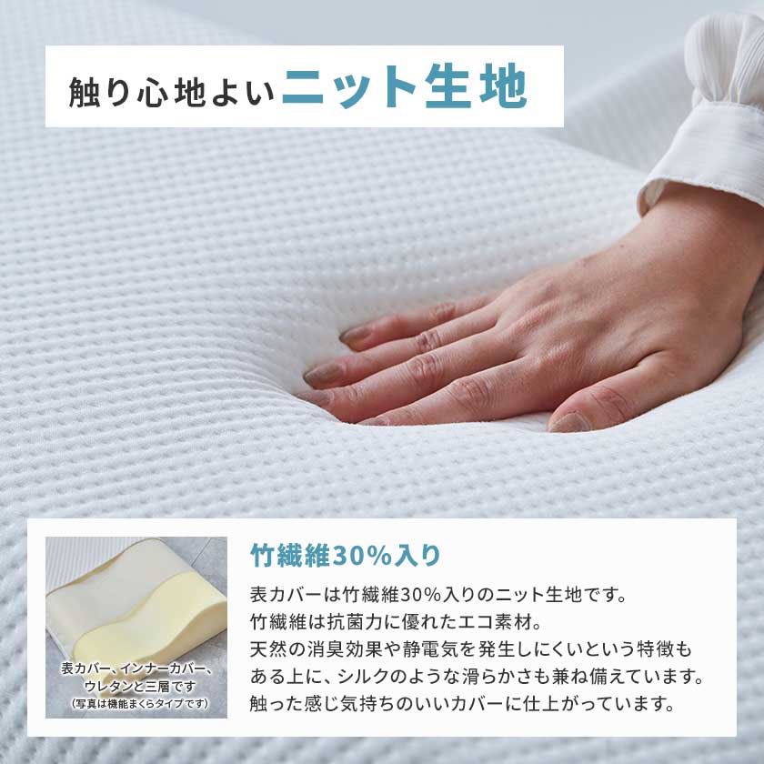 電動ベッドでも落ちない 低反発枕 ベルトカバー付き 70cm幅枕 電動