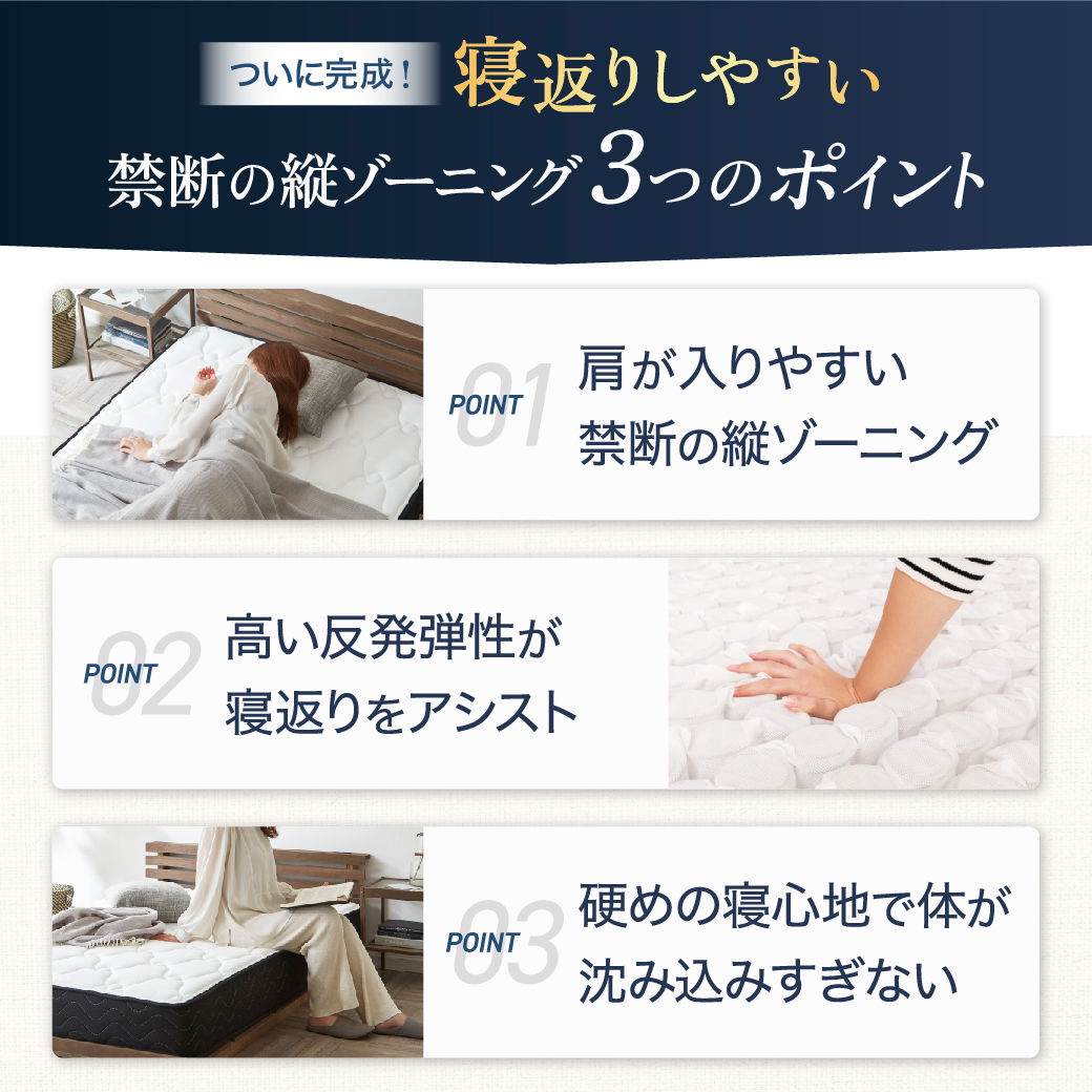 ポケットコイルマットレス 高密度 23cm厚 セミダブル 日本製 縦 ポケットコイルマットレス 高密度 23cm厚 セミダブル 日本製 縦