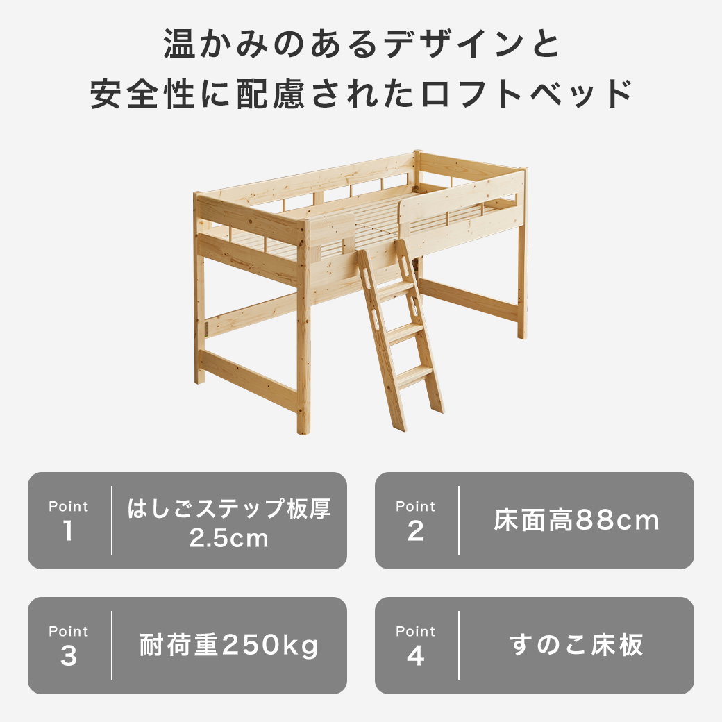 ❤️成立❤️木製★ロフトベッド GWキャンペーン ポイント10倍♪ ～5/7 AM10:00まで】【直送】木製