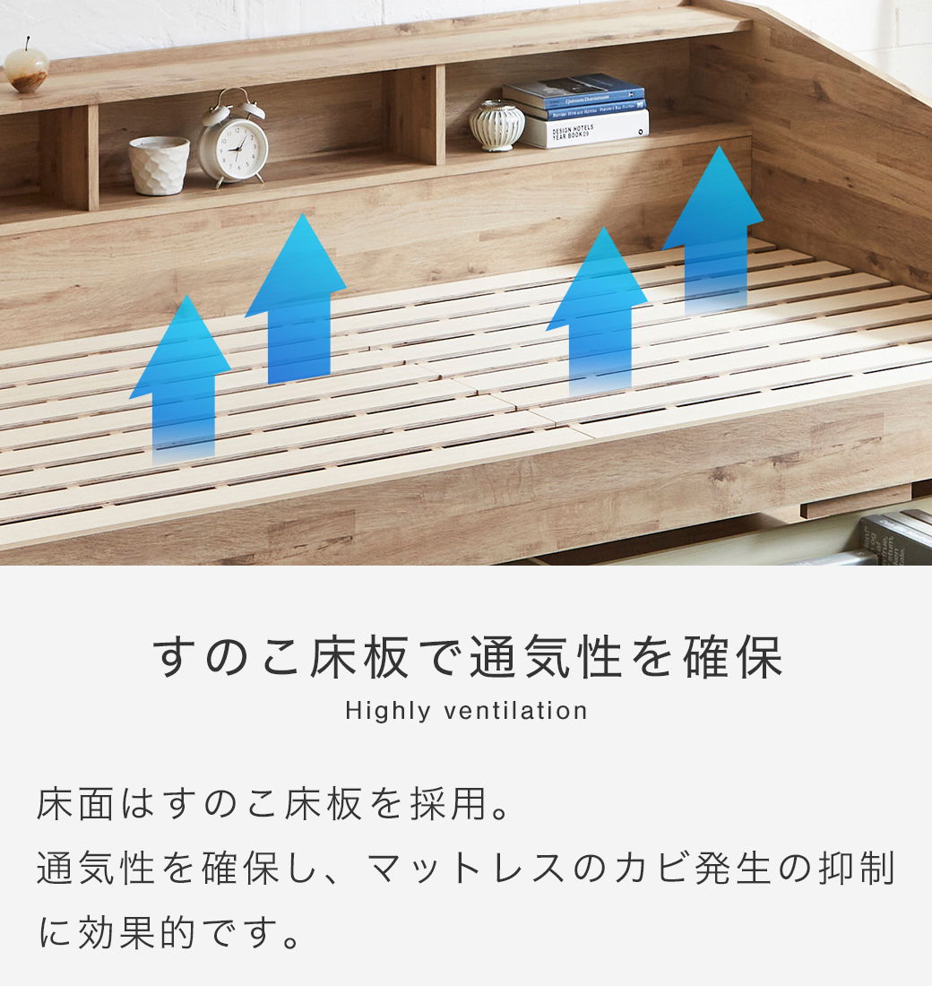 通気性の良いすのこ床板