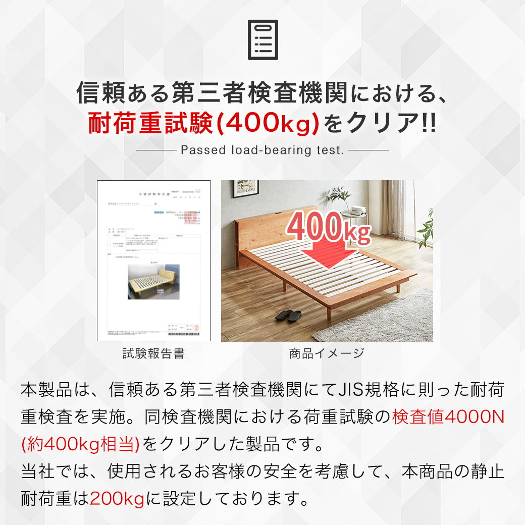 ステージベッド Evans クイーン すのこベッド ロータイプ ヘッド付き
