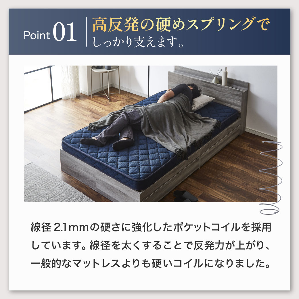 ポケットコイルマットレス ネルコンシェルジュ 薄型ハードマットレス