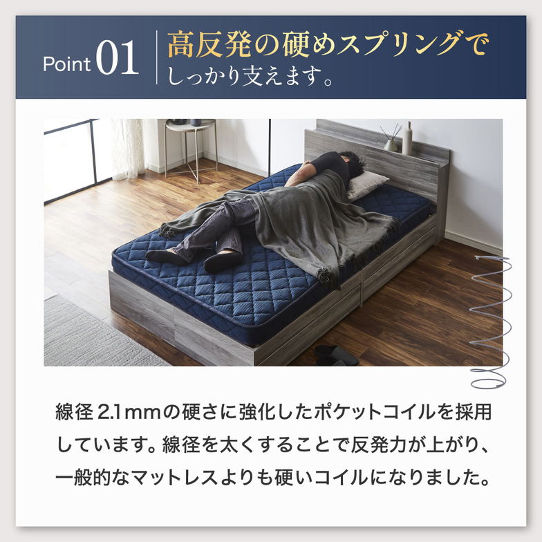 ネルコ ポケットコイルマットレス ネルコンシェルジュ 薄型ハードマットレス 11cm厚 ベッドマットレス 体圧分散 シングルショート 硬め