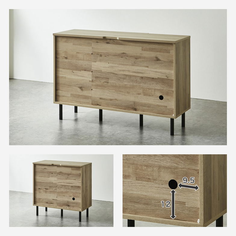 アーヴィング キャビネット サイドボード 幅80cm 奥行41cm 高さ80cm 木製 扉式 引き出し 可動棚 配線穴 背面化粧仕上げ 収納棚 シェルフ