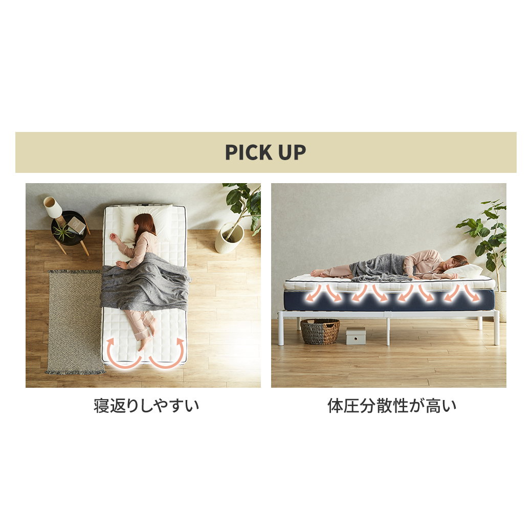 ポケットコイルマットレス マットレストッパー シングル 8cm厚 薄型