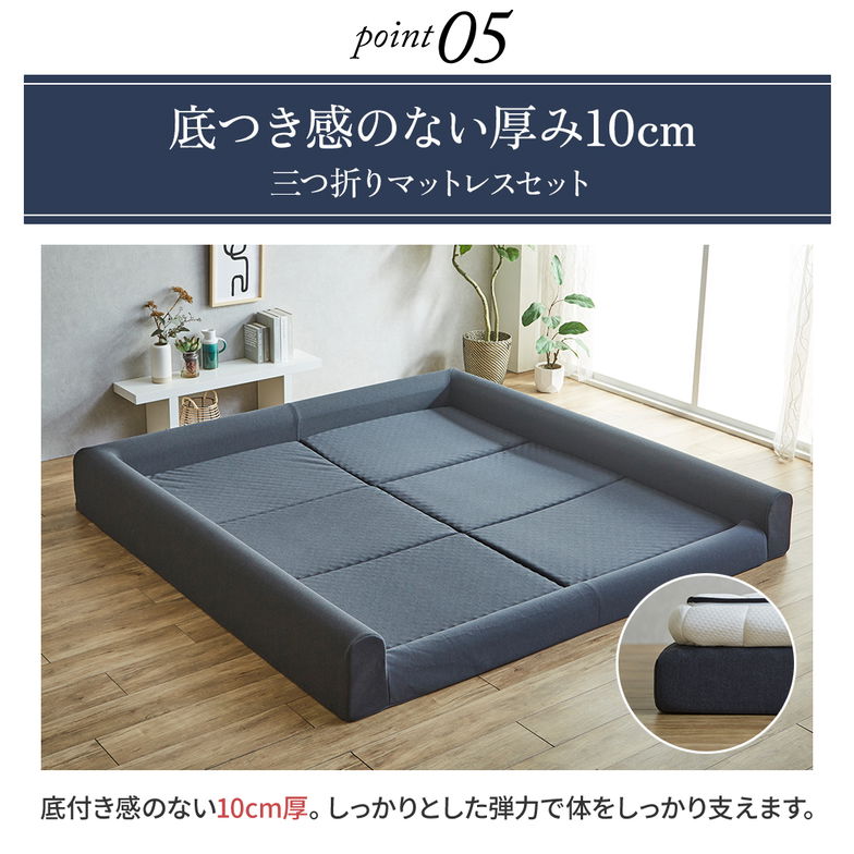 ファミリーマットレス ファミリーベッド マットレス ファミリーサイズ 三つ折りマットレスセット 折りたたみ コンパクト 幅247 三つ折りマットレス付