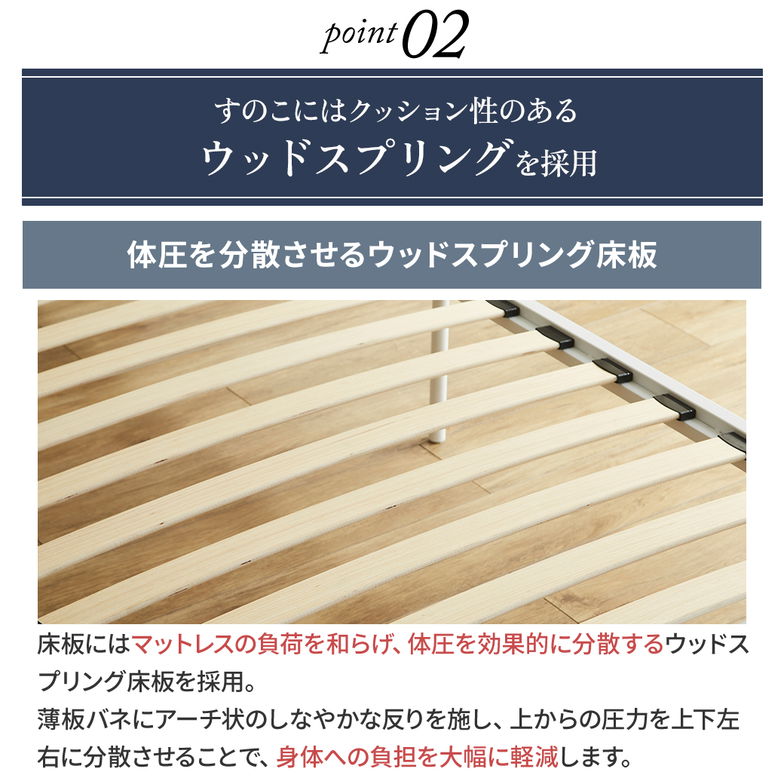 【ポイント10倍】パイプベッド ベッドフレーム すのこベッド ヌービス NUBIS ウッドスプリング アイアンベッド スチールベッド 体圧分散 シングル ホワイト ハイブリッドマットレス付