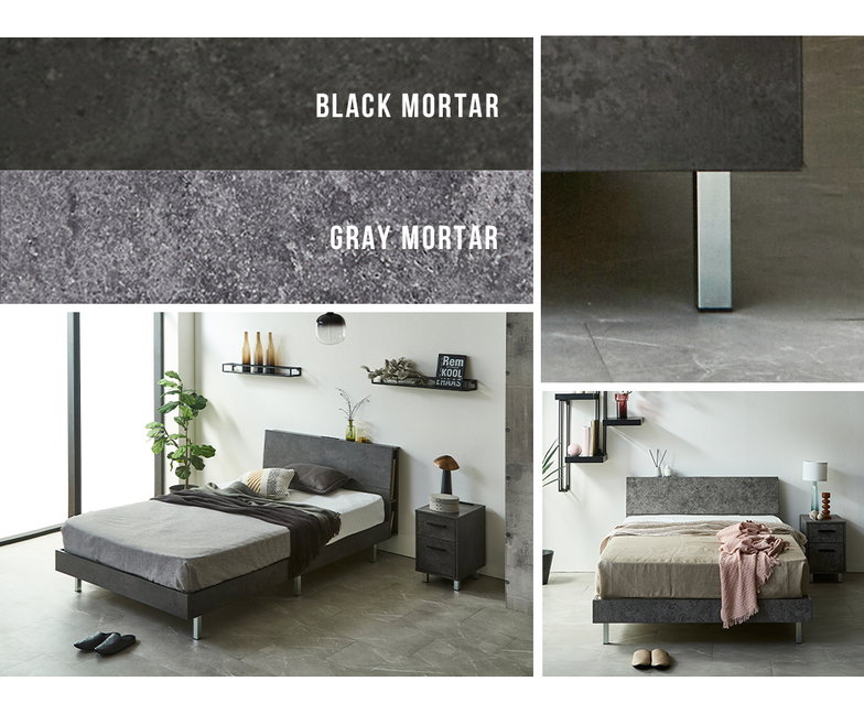 モルティエ MORTIER すのこベッド USBコンセント付き 木製 15cm厚マットレスセット マットレス付き 北欧 モダン モルタル調 クイーン