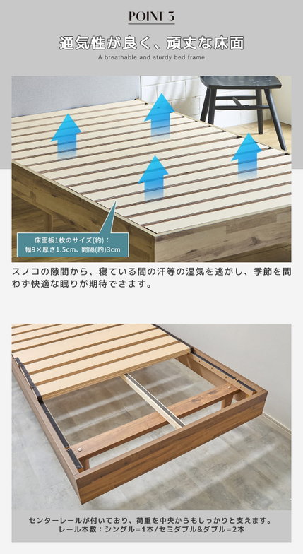 フィロヴィア ファブリックベッド すのこベッド ダブル ダブルベッド 厚さ20cmポケットコイルマットレス付き 木製 ベッド ベット 脚付きベッド ヘッド付き