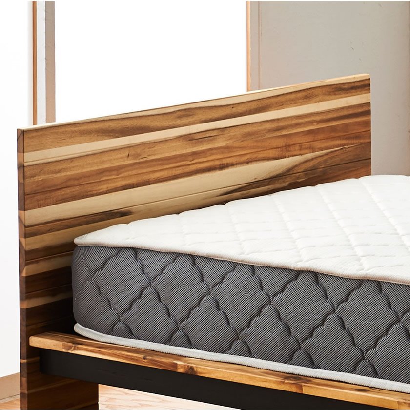 木製シングルベッド 天然木アカシヤ材 パネル型 パネルベッド木製 