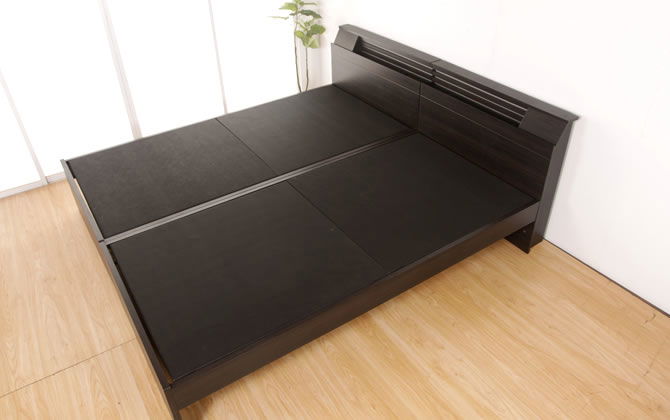 ツインベッド キングサイズ キングベッド シングル2台 シングルベッド2台 宮付きベッド 棚付きベッド 木製 照明付き フレームのみ