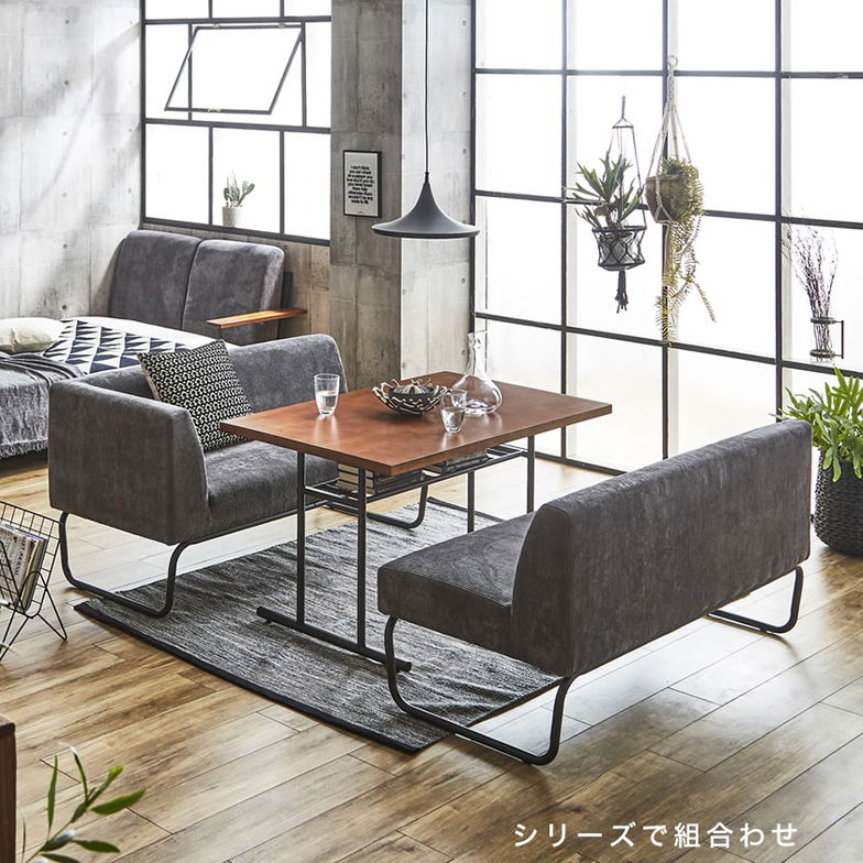 アイアンソファ[Cordy] コーデュロイ×アイアンソファ 2人掛けソファ ファブリック リビング ダイニング 2Pソファ