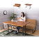 「コーディ」Living Dining3点セット テーブル、ソファ アイアン×天然木「テーブル」とアイアン×コーデュロイファブリック