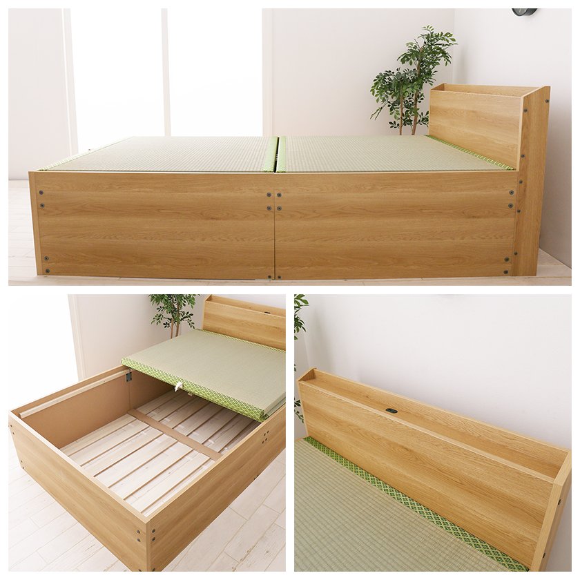 ベッド 収納ベッド い草張り収納ベッド シングル S い草 すのこ 木製 