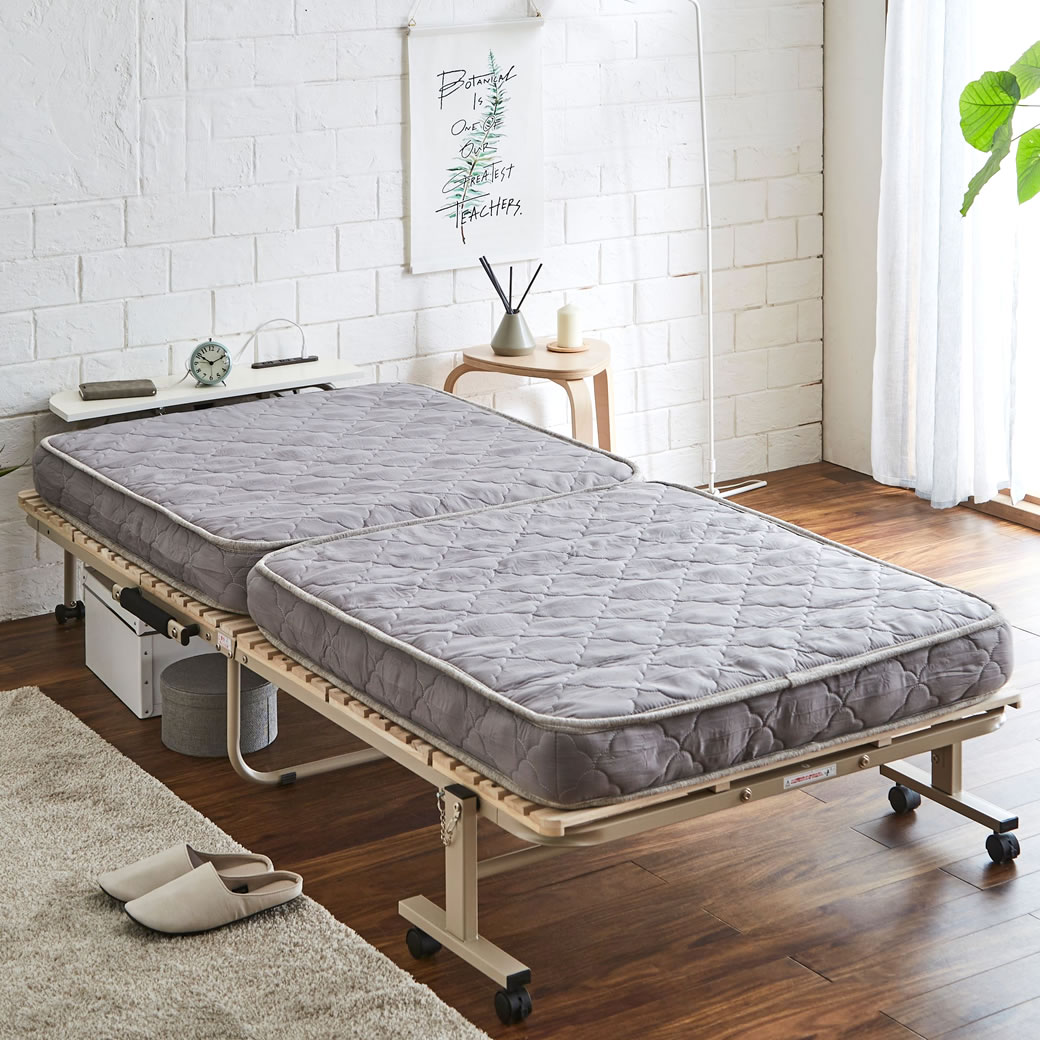 「折り畳みベッド専用」2つ折りポケットコイルマットレス