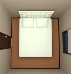 4.5畳の部屋にクイーンサイズベッドを配置