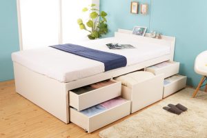 女性に大人気！お部屋が広く清潔に見える白色の収納付きベッド特集
